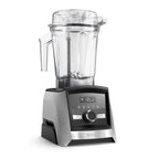Vitamix Ascent A3500i in brushed stainless - right side perspective showing touch display with 5 programs and premium finish