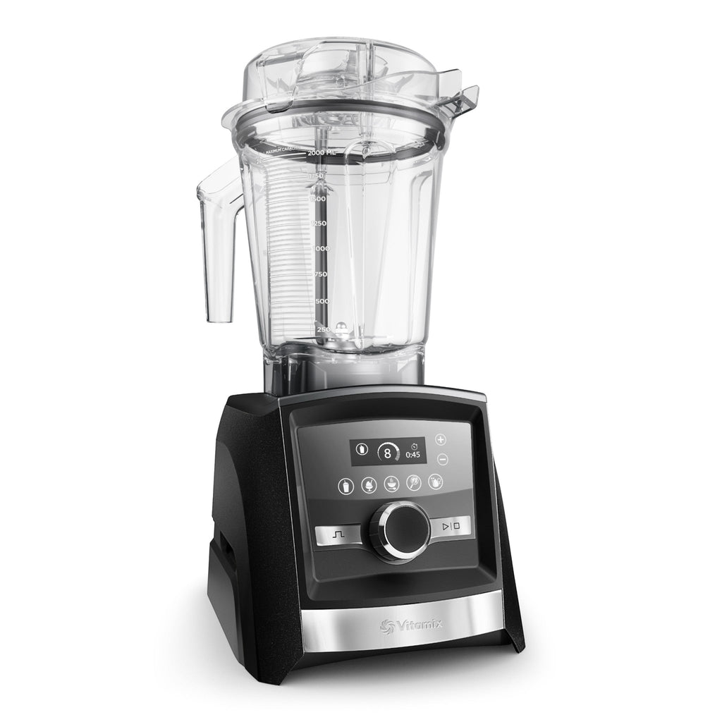 Vitamix Ascent A3500i in graphite - proud angled view presenting premium touch display and brushed metal accent strip