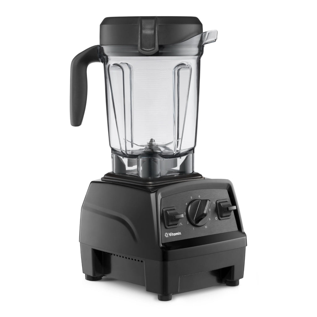 Vitamix Explorian E320 in black - right glamour perspective highlighting the ergonomic control panel and powerful 2.0L BPA-free container

Vitamix Explorian E320 in Schwarz - rechte Glamour-Perspektive hebt das ergonomische Bedienfeld und den leistungsstarken 2.0L BPA-freien Behälter hervor